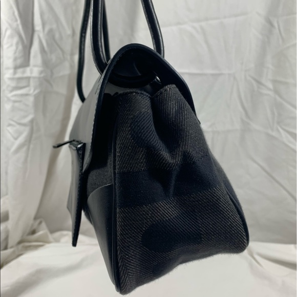 Genuine vintage BALLY black signature canvas and leather shoulder bag purse - Picture 2 of 15